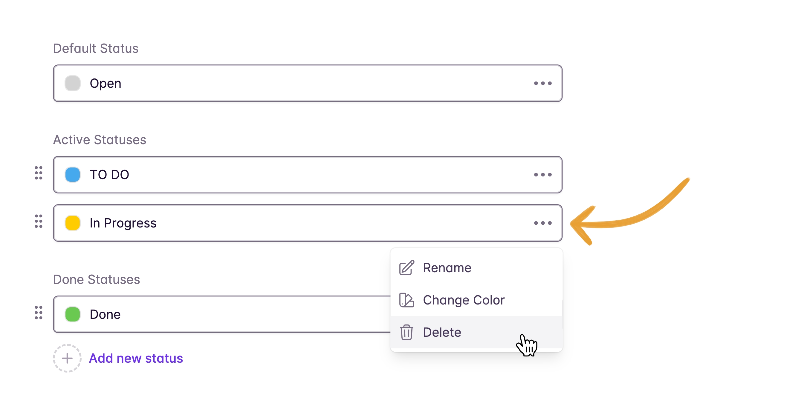 Deleting workflow status