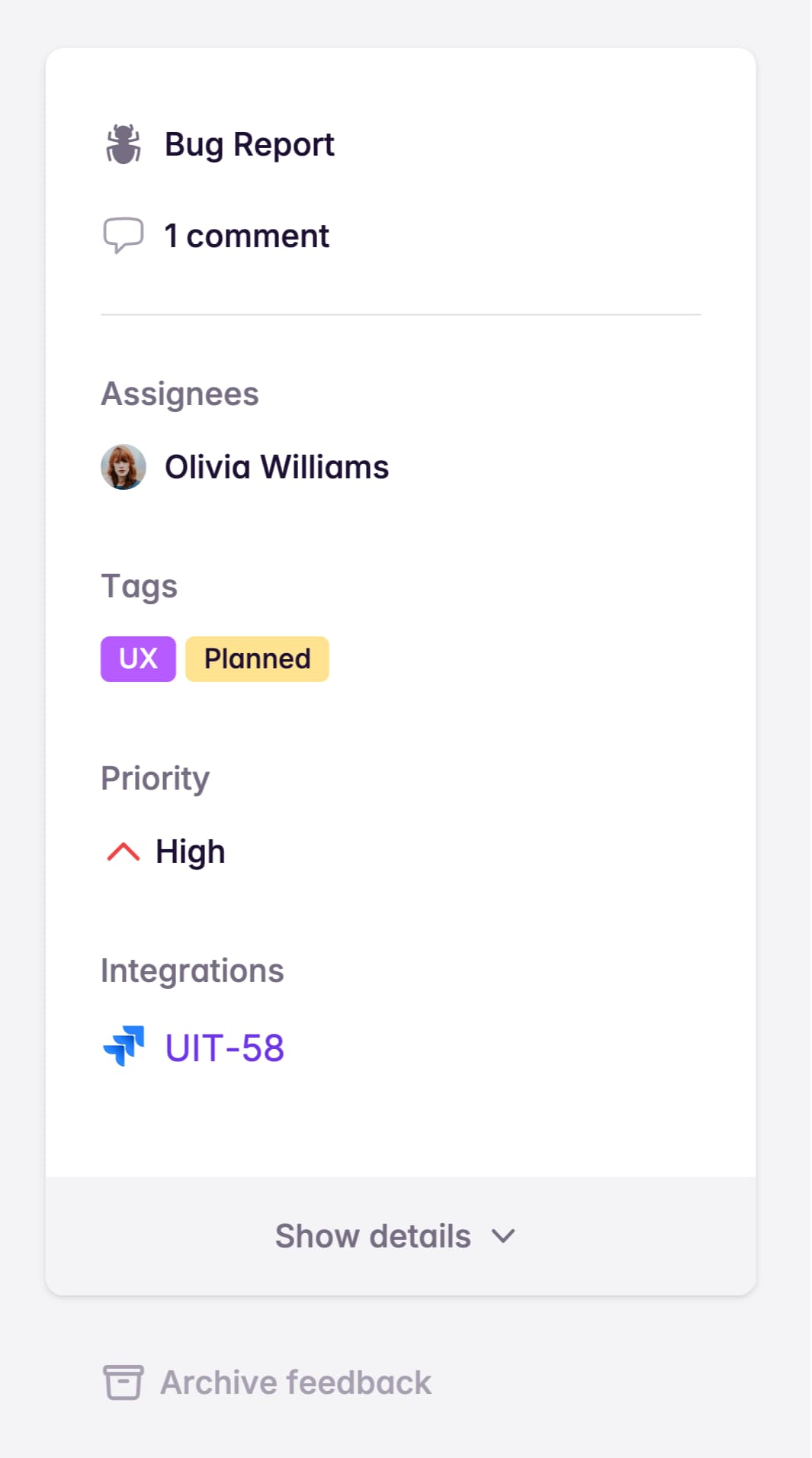 Feedback details