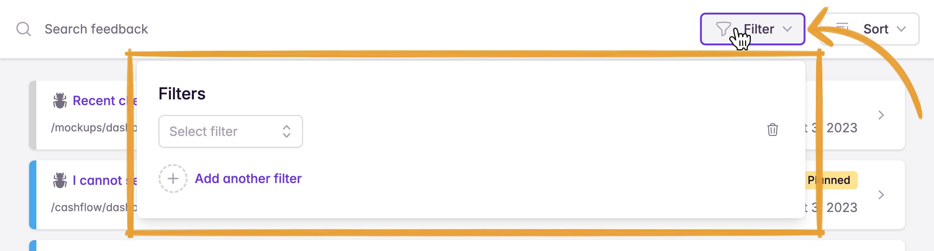 Filter panel